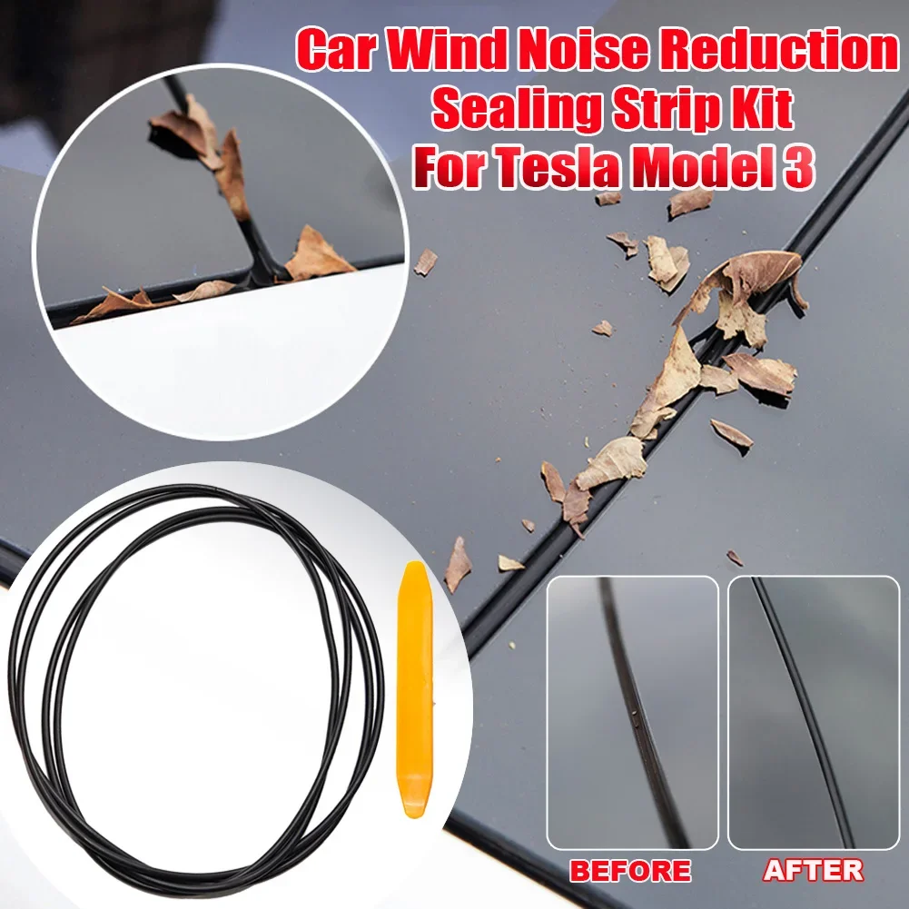 Sun Roof Sealing Strip For Tesla Model 3 Highland 2024 2023 Model Y Windshield Sunroof Seal Noise Reduction Anti-Dust Waterproof