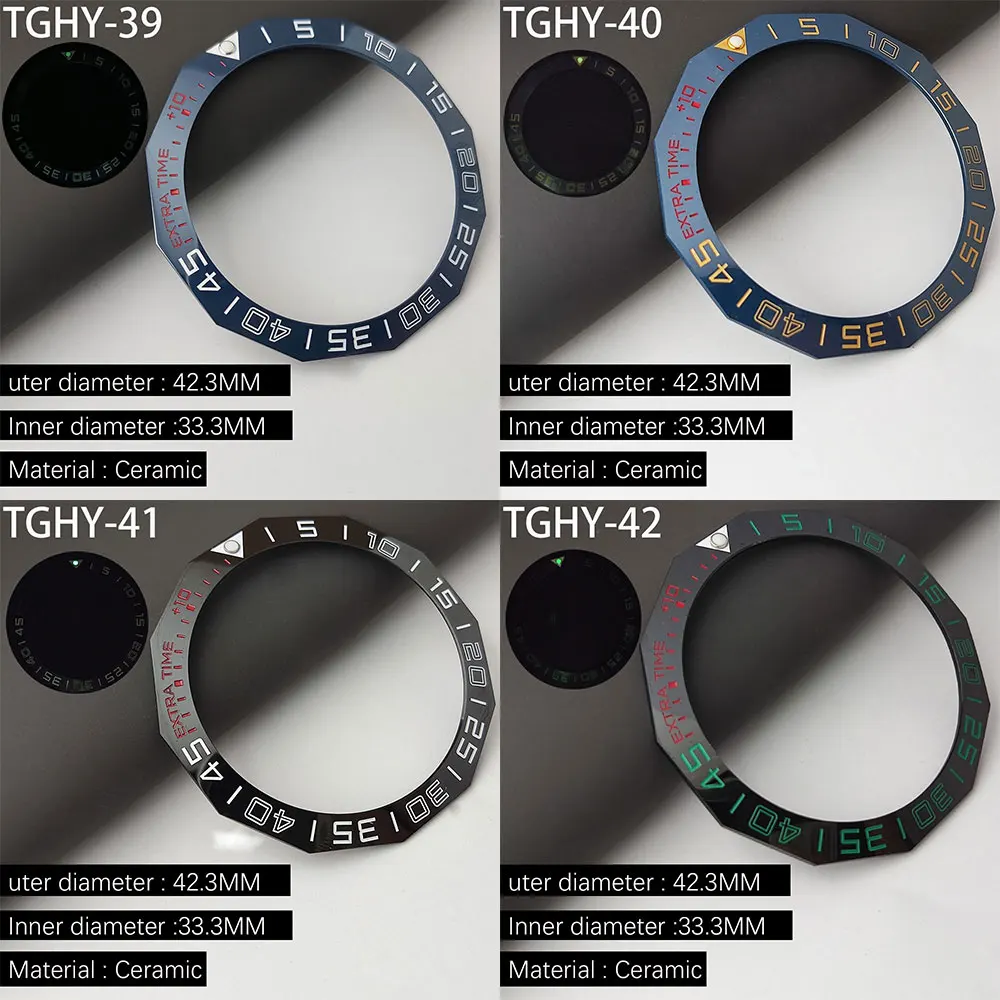 39.3MM/40.7MM/42.9MM/42.3MM/42.3MM TAG Watch Bezel Sloping Luminous Ceramic Bezel Insert Replacement Watch Bezel