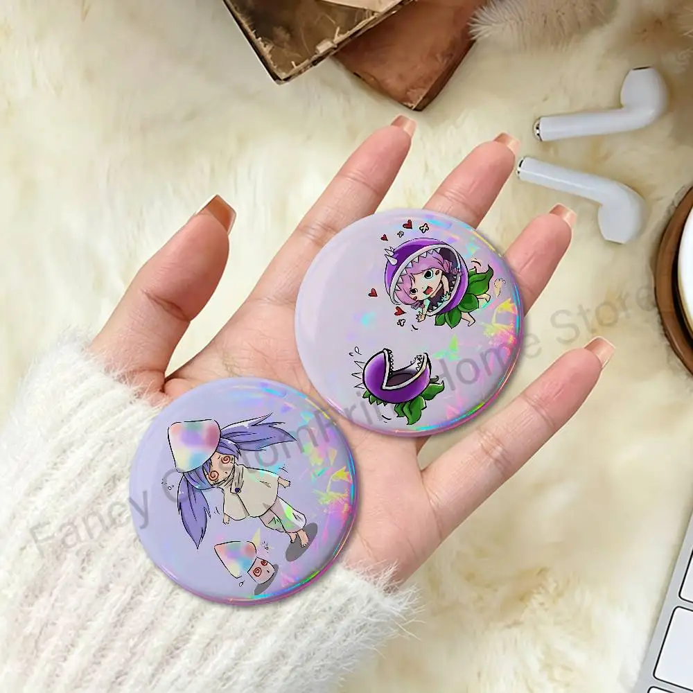 Cute P-Plants vs Z-Zombies 58mm 44mm HD Print Brooch Badges Pretty Derby Round Display Brooches Lapel Pins