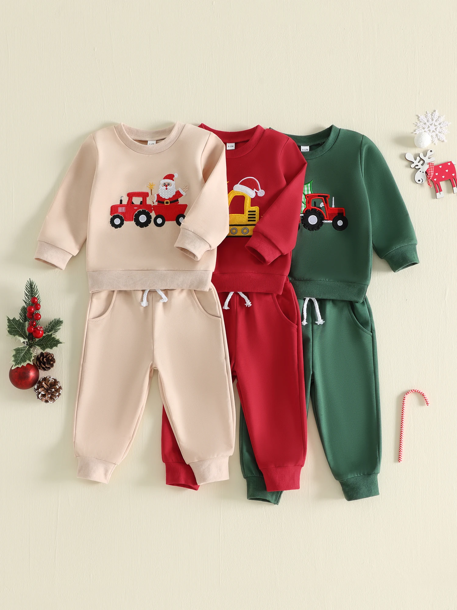 Sweatshirt With Sweatshirt-With-Sweatpants Embroidery Sweatshirt Long Sleeve Embroidery Sleeve Christmas Costume Long