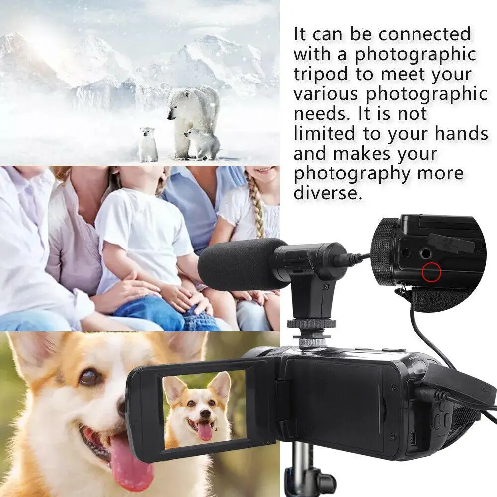 HD 1080P Digital Video Camera Camcorder W/Microphone Photography 16 Million Pixels Professional Photo Camera For YouTube Blogger