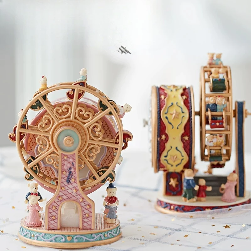 Creative Home Exquisite Decorations Atmosphere Rotating Ferris Wheel Music Box Premium Gift