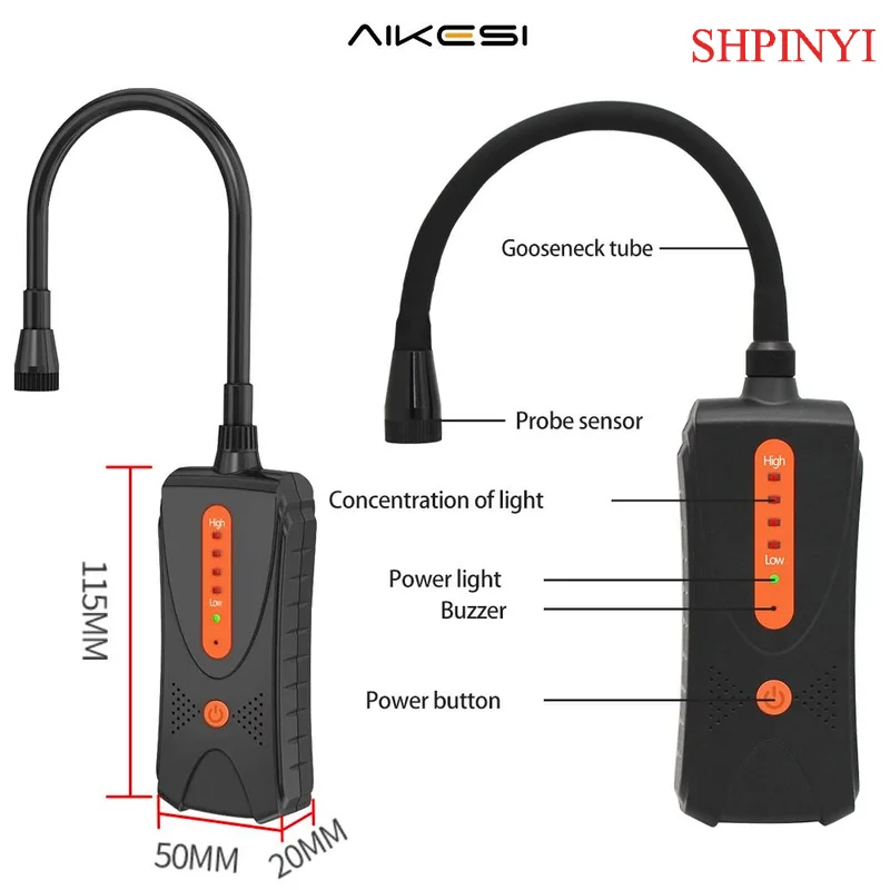 AIKESI JLY-80A Rilevatore di perdite di gas naturali portatile Misuratore PPM portatile Strumento di rilevamento gas combustibili