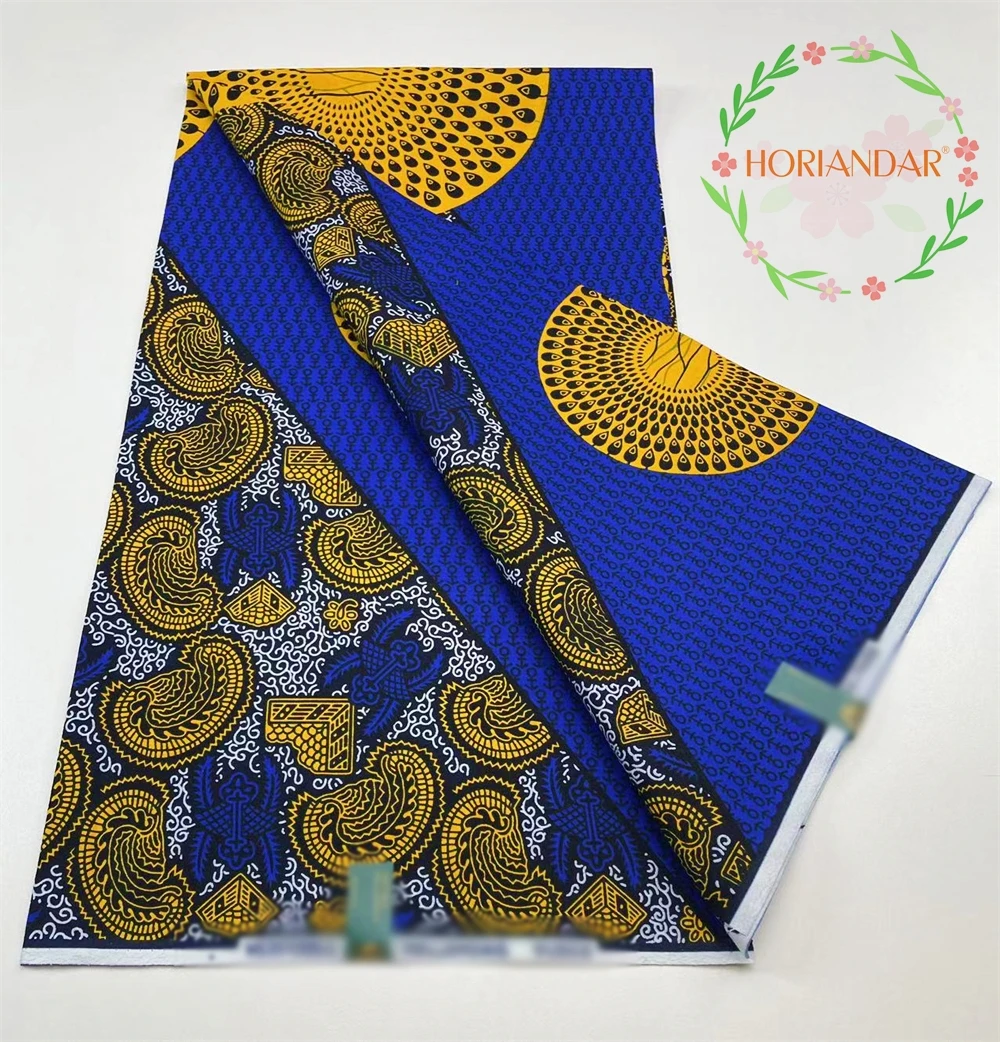 Veritable Guaranteed Dutch Hollandais Real Wax Prints Pagne African Fabric Dress 100% Cotton 6 Yards