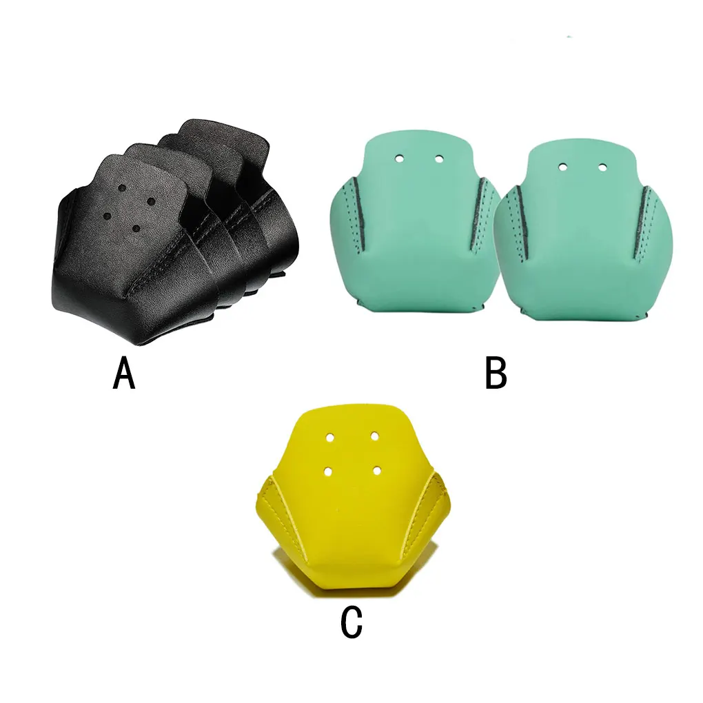 Lot de 4 casquettes de protection en cuir pour patin à roulettes, noir, portable, réutilisable, exercice de patinage, fournitures de protection