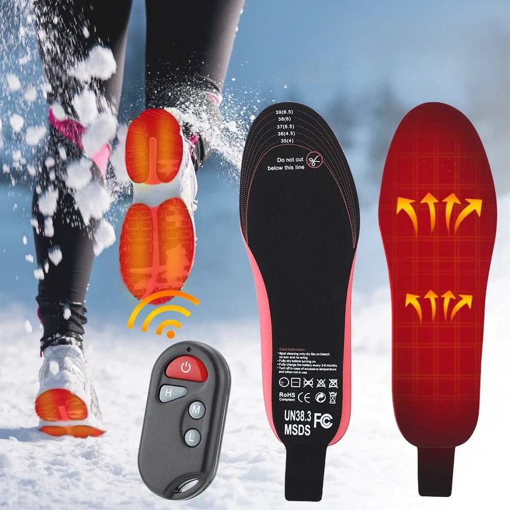 

Remote Control Heated Insoles Electric Foot Warming Pad for Winter Outdoor Ski Adjustable Temperature Feet Heater Shoe Pads