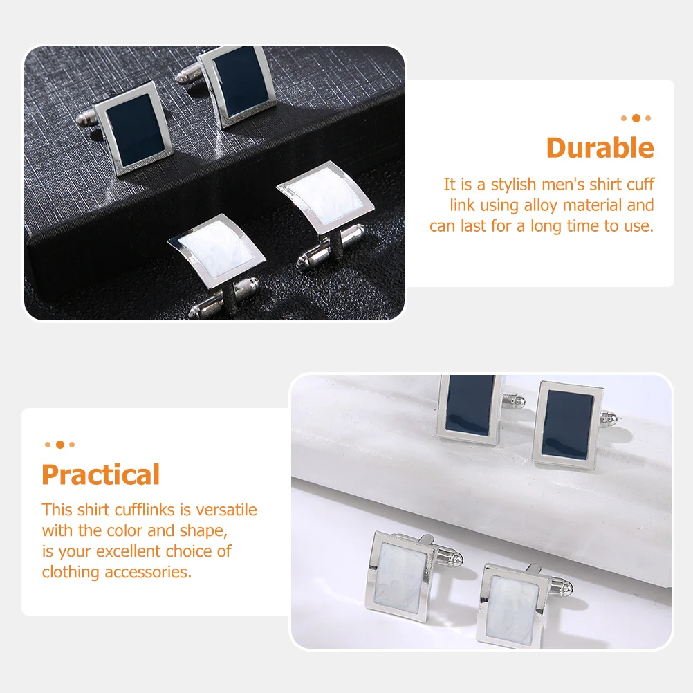 

2Pairs Men Cufflinks Stylish Alloy Shirt Buttons Wedding Business Attire Gift Cufflinks for Men Men's Shirt Buttons