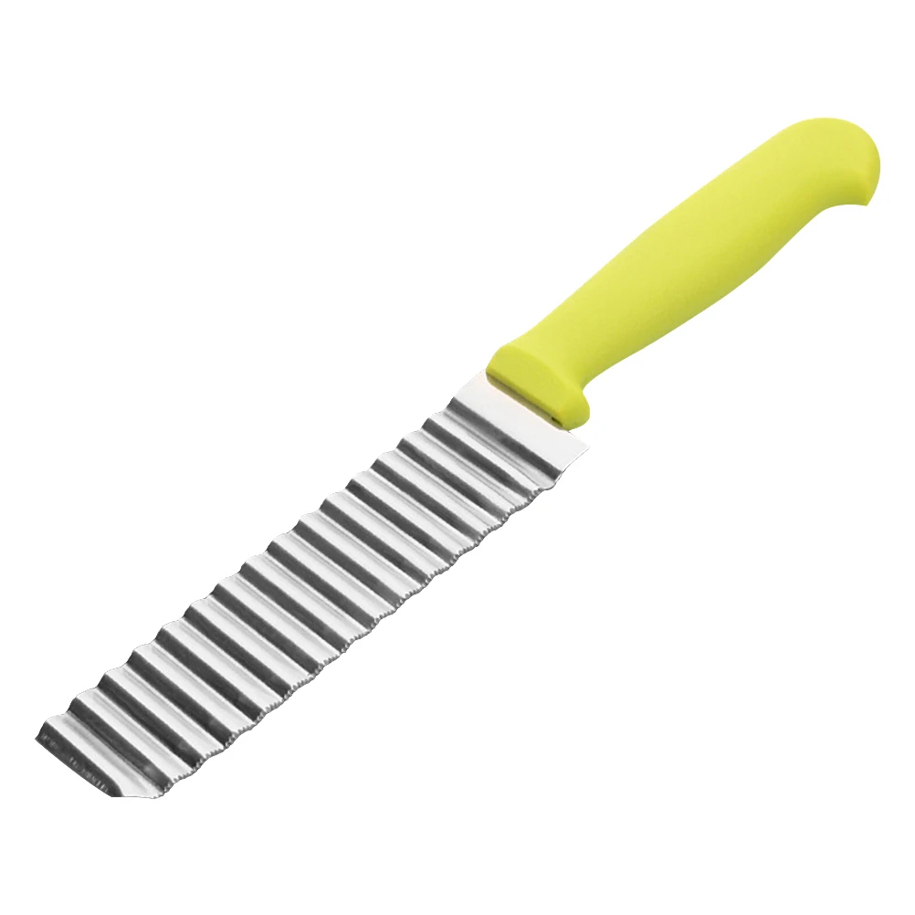 

Crinkle Fry Stainless Steel PP Handle Kitchen Tool Potato Wavy Chopper Vegetable Slicer French Fry Maker
