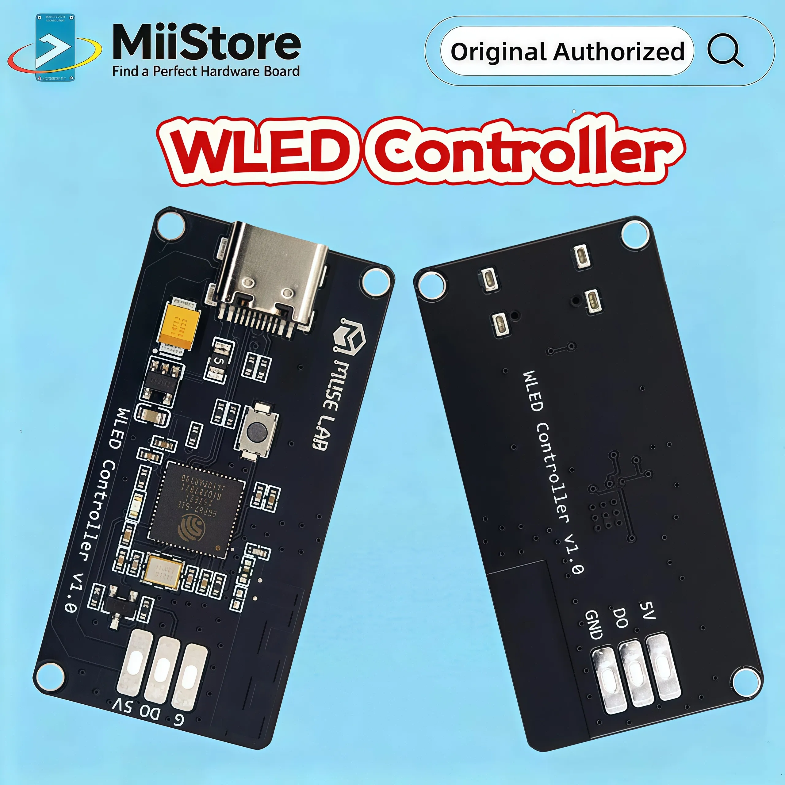 

MuseLab WLED Controller WS2812B Open Source LED Strip Controller RGB Full Color Cable Optional