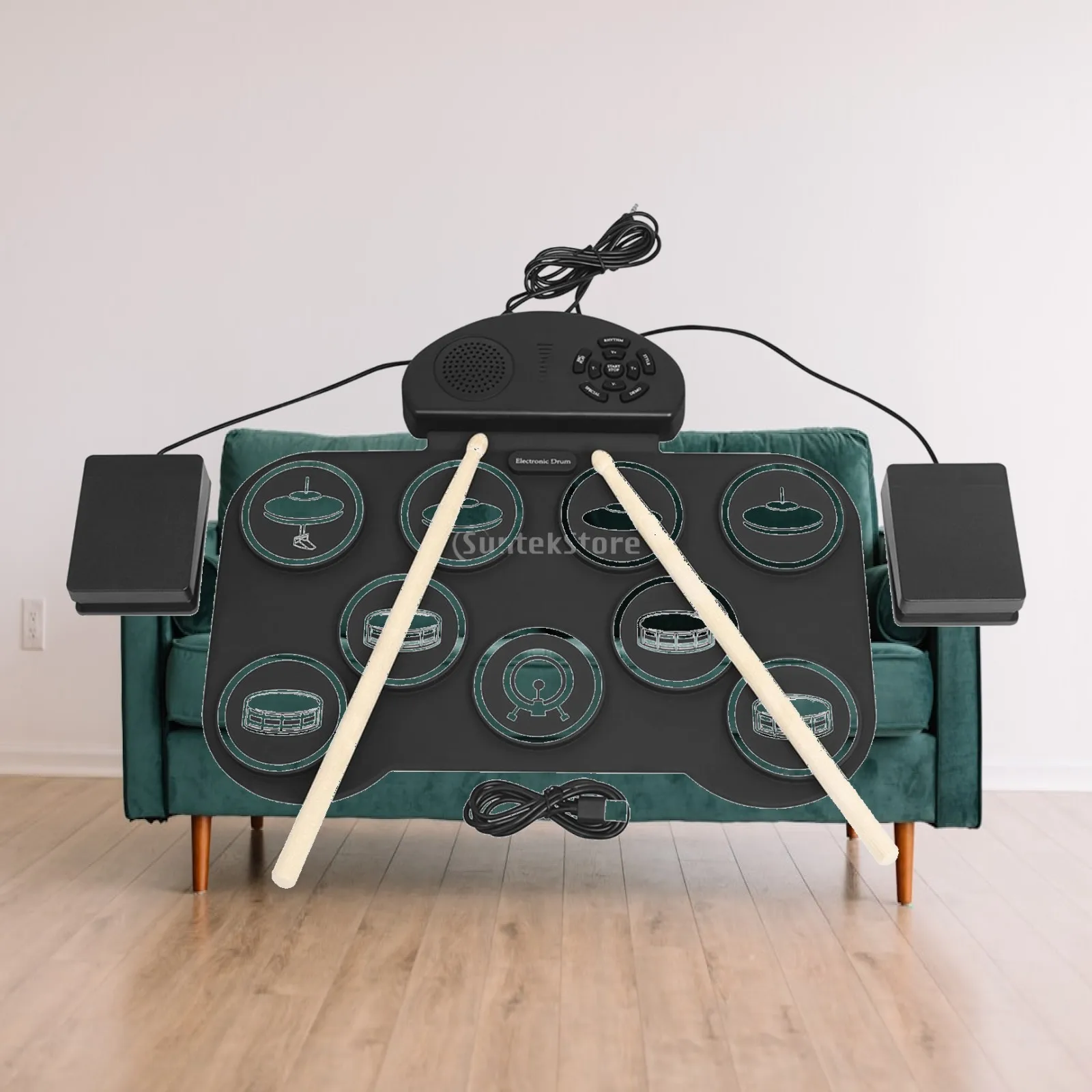 portable-drumming-pad-electronic-drum-kit-with-7-sound-banks-and-dual-foot-pedals-for-flexible-music-practice-anywhere