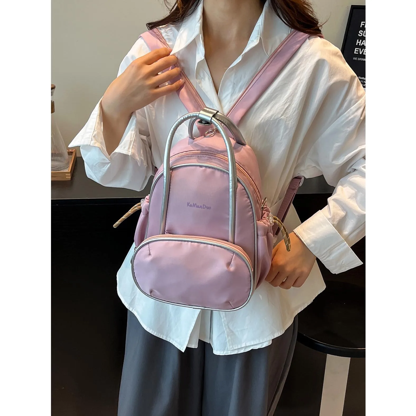 

Nylon canvas backpack for women 2025 new trendy fashion college style backpack casual student backpack hiking bag