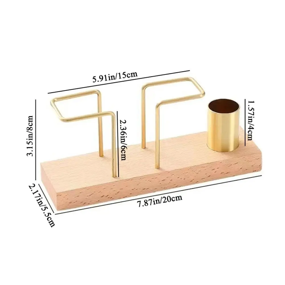 Kitchen Accessories Metal Napkin Holder Gold Vertical Tissue Box Wooden with Toothpick Case Tissue Dispenser Restaurant