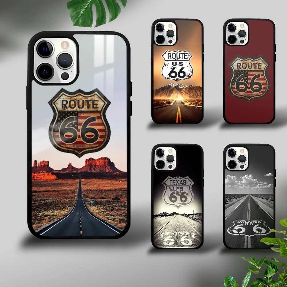 America Route 66 Freedom Phone Case For iPhone 16 15 14 13 12 11 Pro Xs Max Mini Plus Celulares Hard Funda