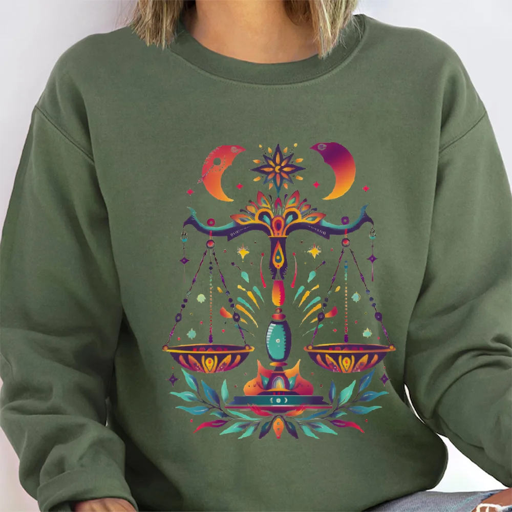 Casual Crewneck Sweatshirt Trendy Y2K Hoodie Women Korean Style Oversized Hand Painted Graphic Sweatshirt Cozy Warm Fall Winter