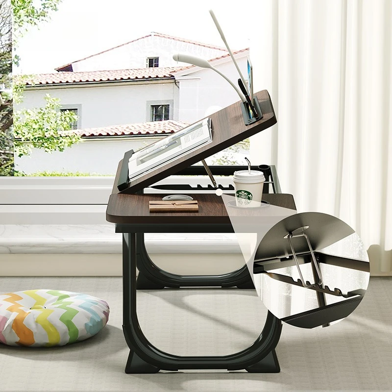 مكتب صغير قابل للطي خمس سرعات تعديل رفع طاولة الدراسة غرفة نوم السرير طاولة حاسوب متعددة الوظائف منفذ USB