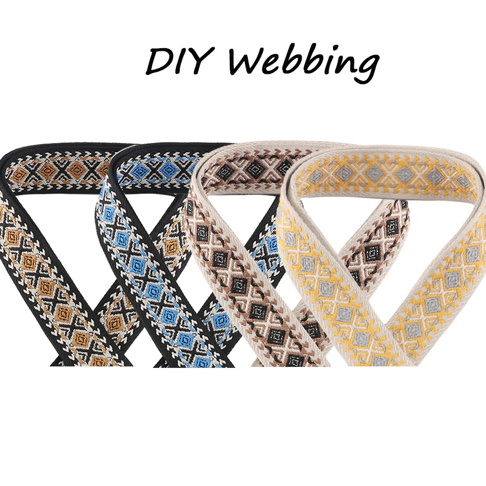 

5/10/20/50yards 50mm Jacquard Webbing Comfortable Fabrics Exquisite Embroidery Muticolor Bag Replacement Belt Sewing Accessories