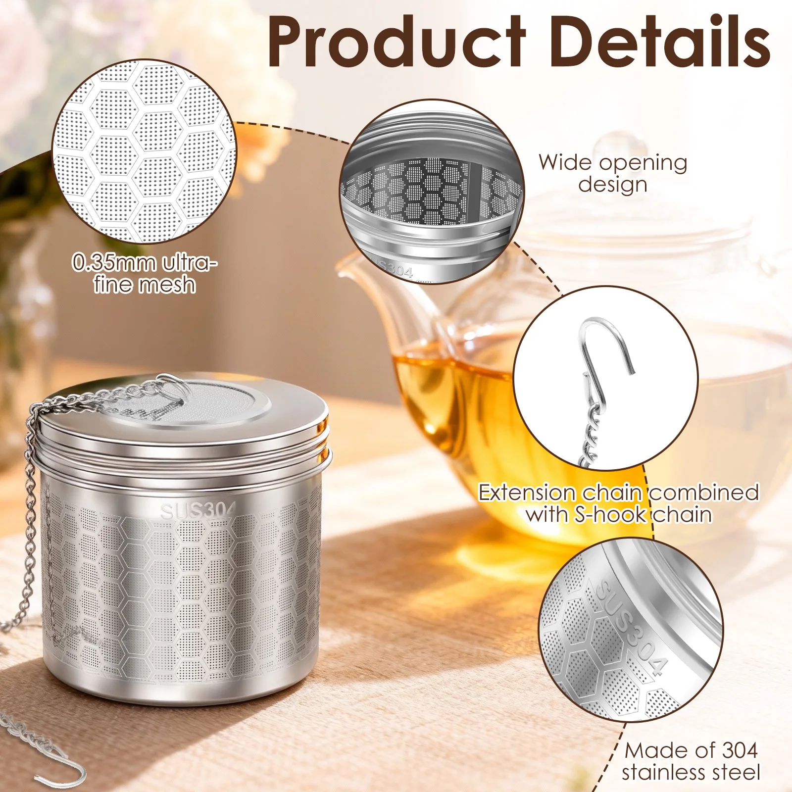 304 Stainless Steel Tea Strain - Herbal Tea recension och pris