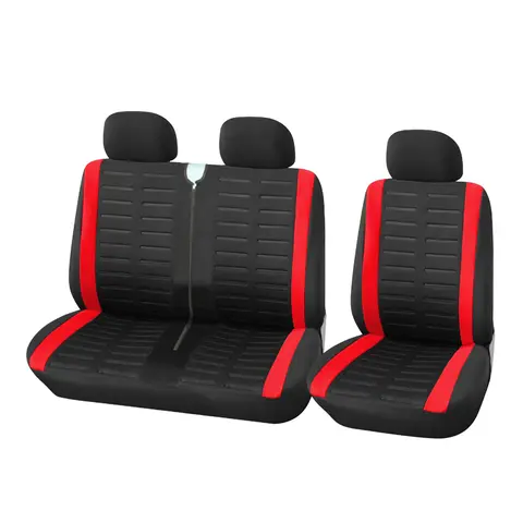 1 + 2 빨간색 시트 커버 Renault Master 3 용 Transporter 용 카시트 커버 2008 년부터 2016 년까지 뛰어 다니는 Renault Master 2 용