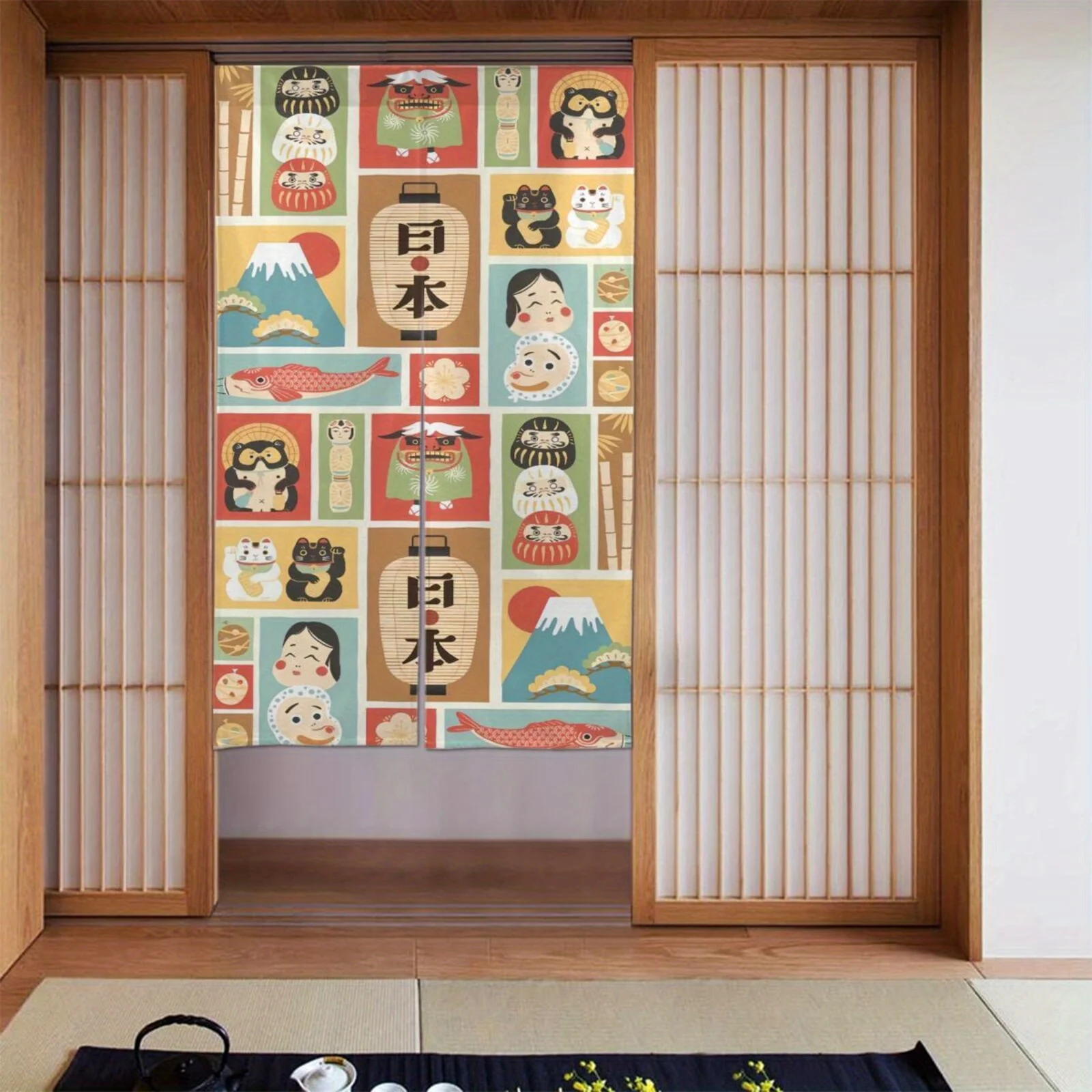 Japanese Door Curtain Noren Screen Door Panel Japanese Style Home Decor Tropical Japan Theme Decorative Wallpaper Curtain Room D
