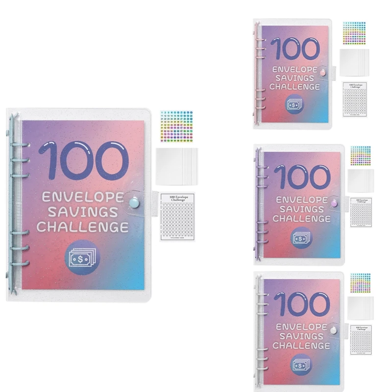 100 Envelope Money Savings Challenge Binder, Expense Budget Sheet For Budgeting And Saving Money, Budget Binder