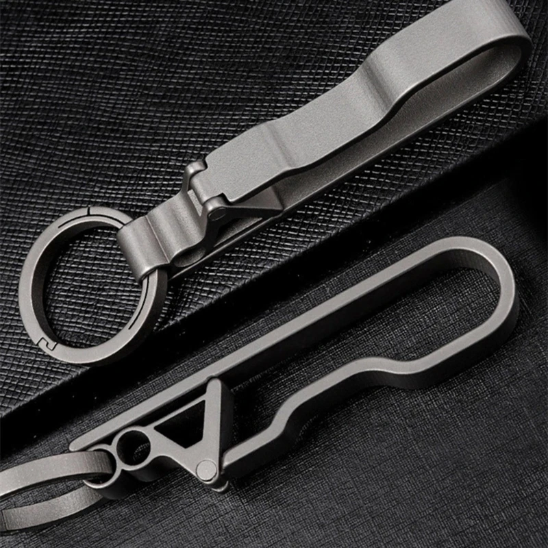 652D Heavy Duty Belt Key Holders Titanium Carabiner Keychain Belt Clip with Keyring for Car Keys,Gifts for Men Car Key Holder