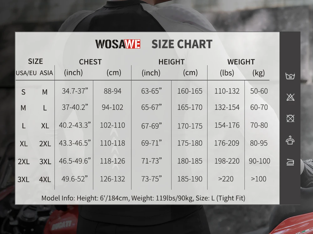 WOSAWE Men's Motorcycle Racing Jacket Off-Road CE Protective Gear Motocross Soft Armor Body Protector Sports Racing Equipment image 6