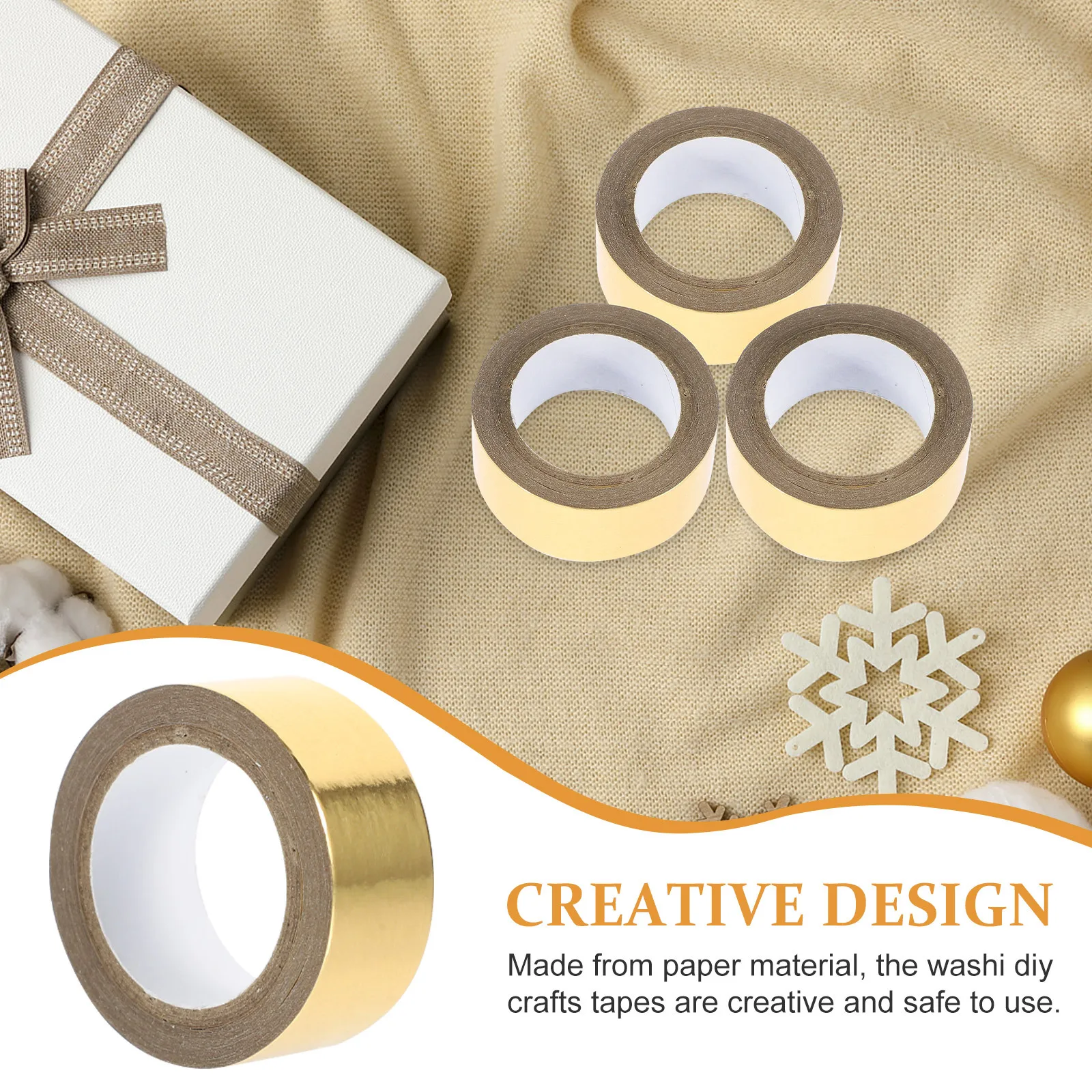 3 Rolls Washi Tape Journal Decorative DIY Crafts Adhesive Tape Scrapbook Stickers for Decoration Sticker Roll Sticker Roll