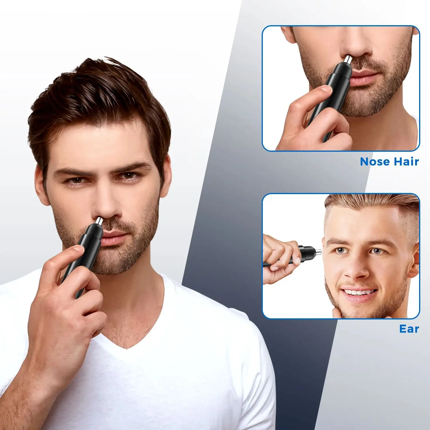 цена Sejoy 2 in 1 Electric Ear Nose Hair Trimmer Mini Eyebrow Shaver Nose Hair Trimmer Scissors Shaving Hair Removal Tool