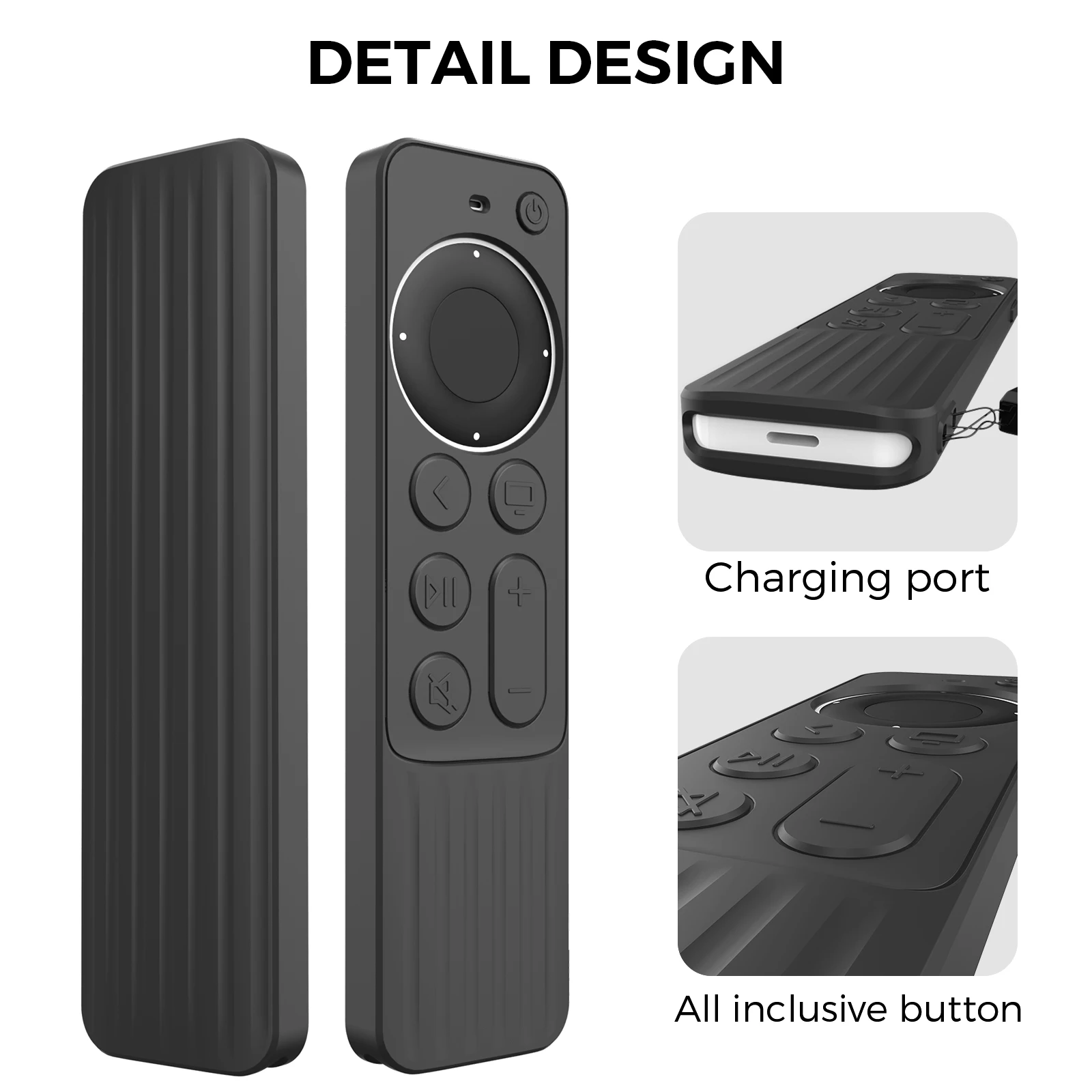 Funda Protectora de Silicona para Control Remoto de Apple TV, Protector Anticaídas para Siri Remote 2 y 3