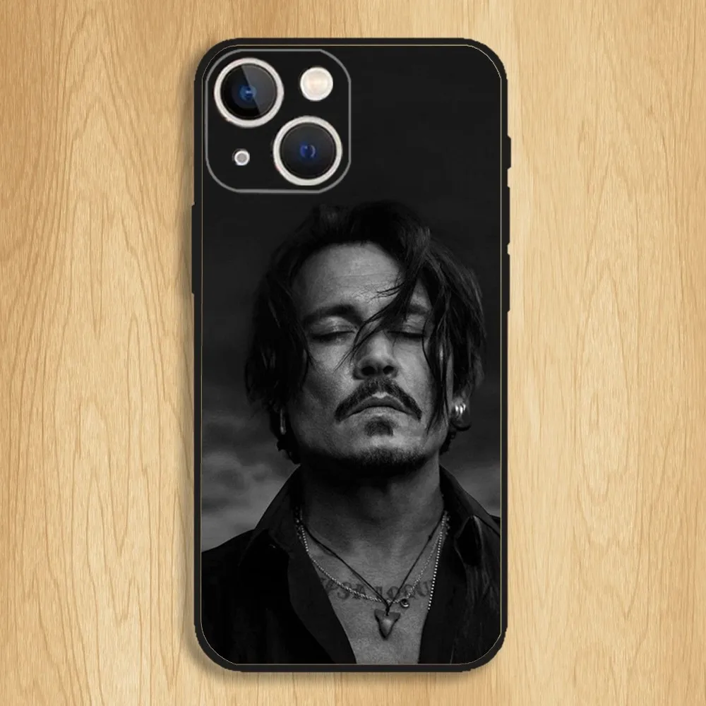 Johnny Depp Actor Phone Case For iPhone15,14,13,12,11,Pro,Max,Plus,Mini,X,XS,XR,8,7,6,S,Plus,SE Soft Black Case