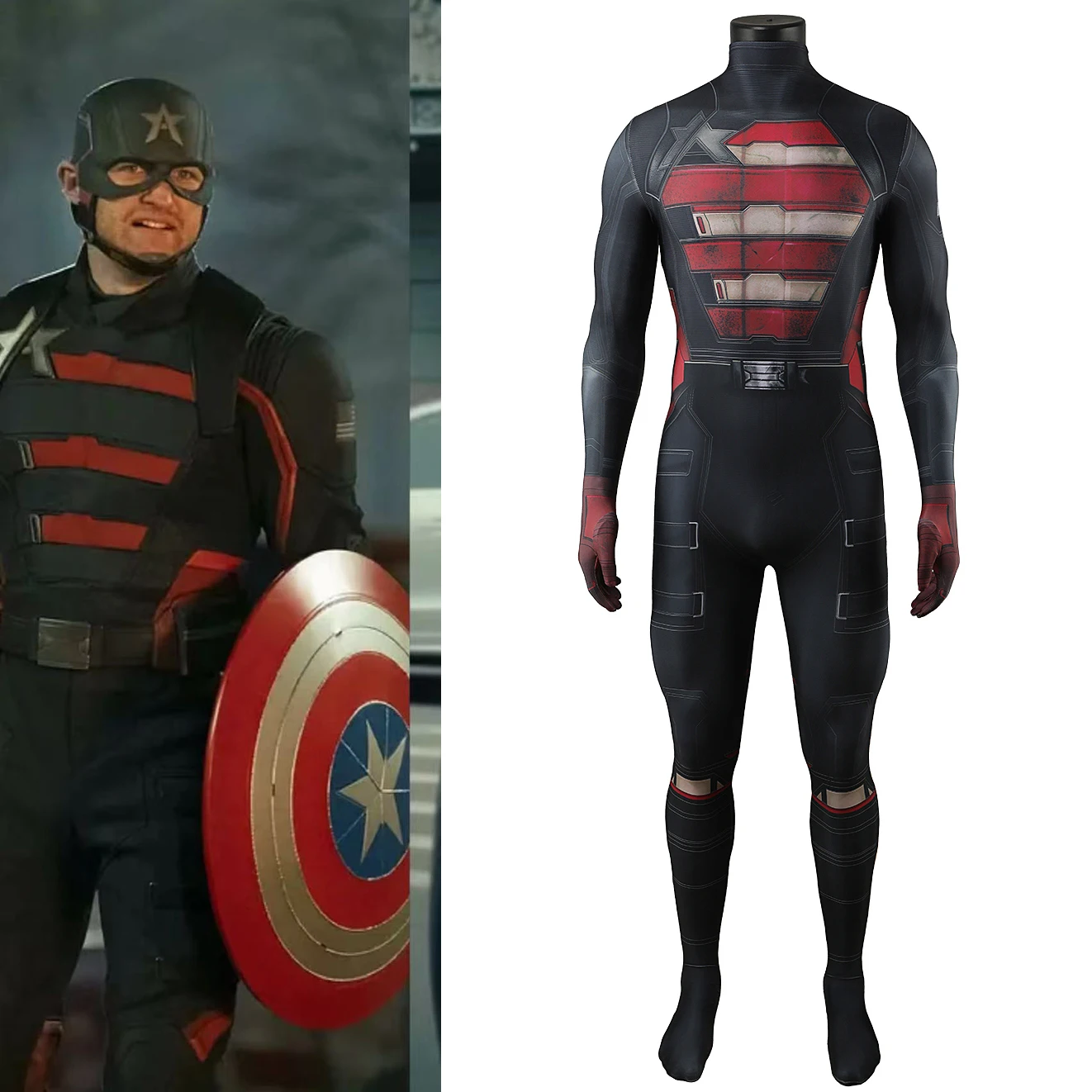

Thunderbolts Косплей U S Агент Капитан Америка Костюм Супергерой Спандекс Боди с 3D принтом Джон Ф Уокер Костюм на Хэллоуин