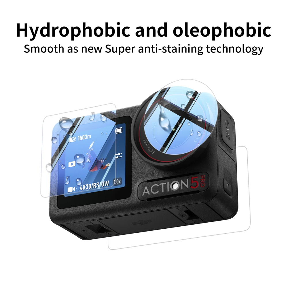 

for DJI Osmo Action 5 Pro Screen Protector Accessories 2 Set Ultra Clear Tempered Glass Screen Protector Anti Scratch