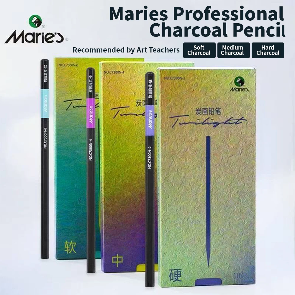 Pensil Arang Maries 3/6pcs, Te - Sketching Charcoal Set ulasan dan harga