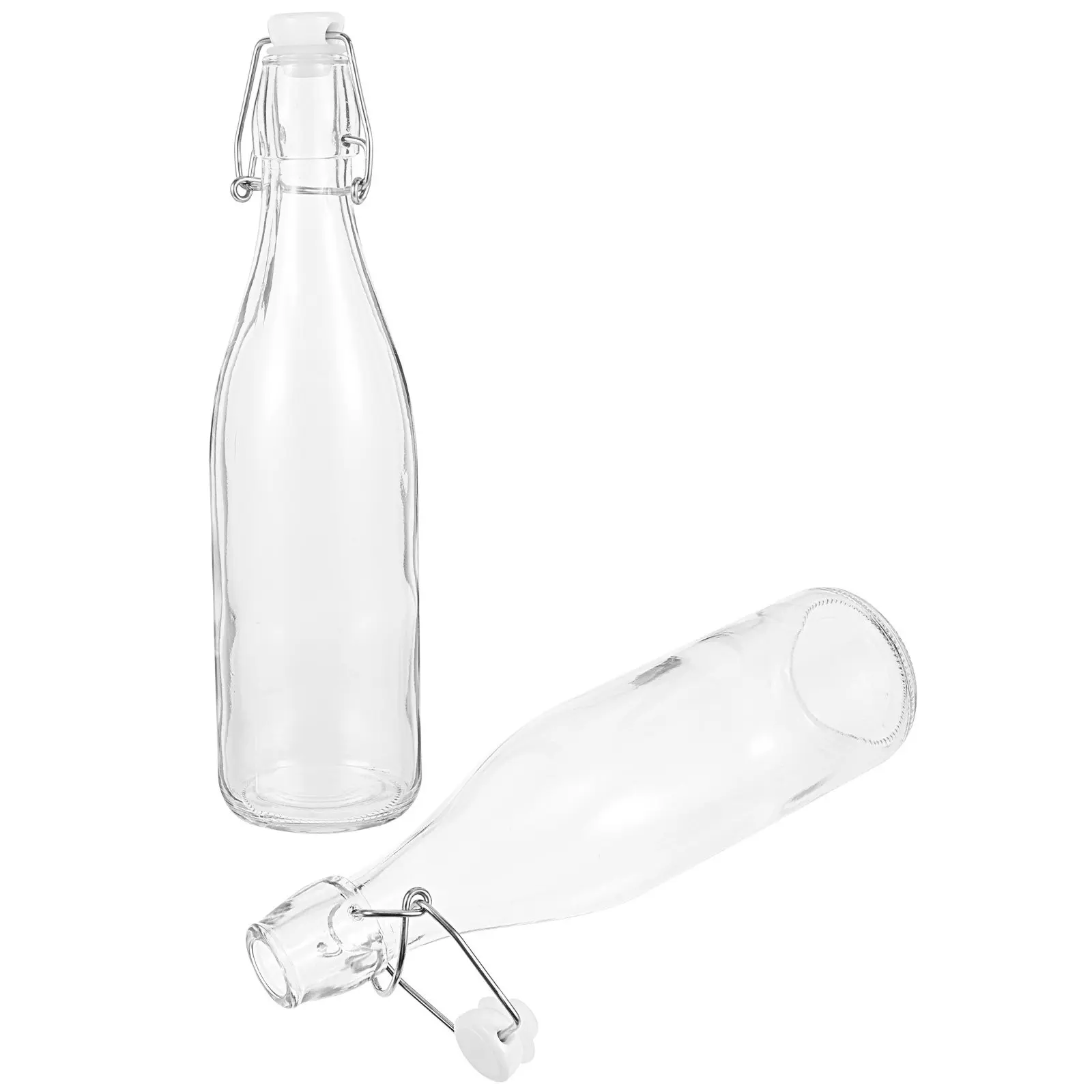 2 Botellas de Vidrio Premium con Tapa Abatible para Salsa de Soya, Vinagre, Aceite, Jugo, Vino, Almacenamiento de Cocina, Reutilizables, Ecológicas y Selladas