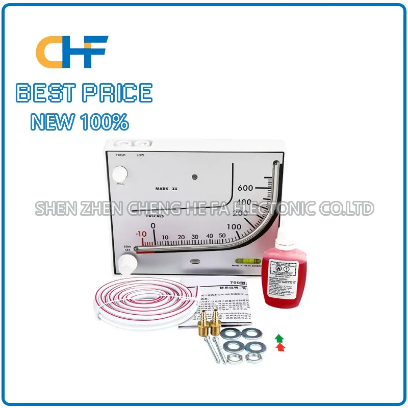 A1-700PA red oil micro differential pressure gauge for HVAC/air filters/industrial equipment (including red oil and accessories)