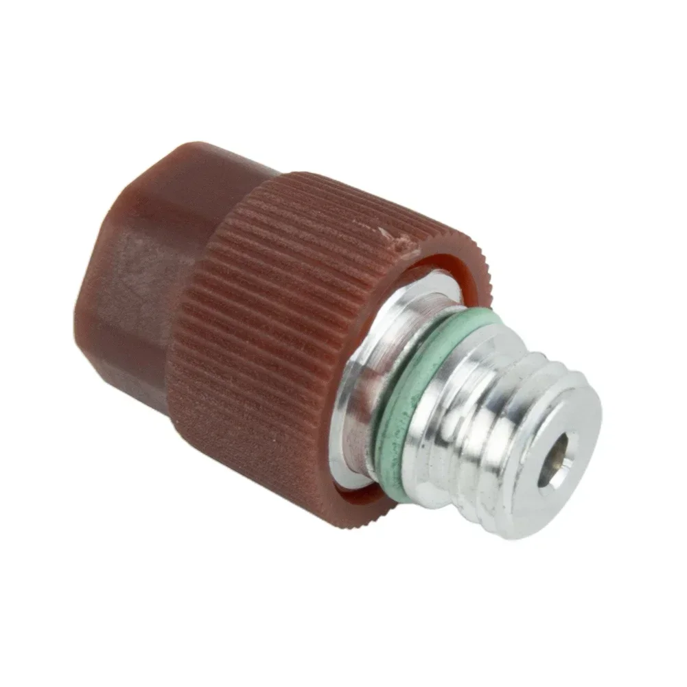 1X A/C Service Valve High Side R-134a Port Adapter With Replaceable Conditioner A/C Valve Cores OE Type Fitting (M12X1.5) Thread