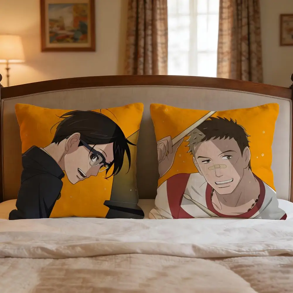 Anime Kids on the Slope Cushion Cover 4Pcs Decorative Covers Soft Cushion Case for Sofa Couch Decor 40x40 45x45 Pillowcases