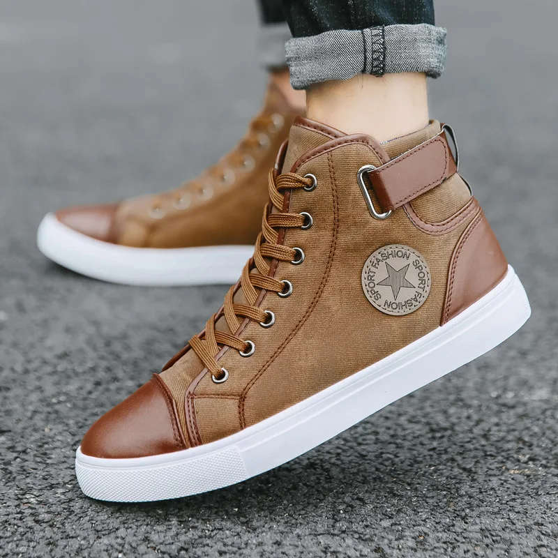 Herren lässige flache Stiefel High-End britische Herren Schneeschuhe koreanischen Stil trend ige High-Top-Schuhe Sports tiefel zapatos de hombre