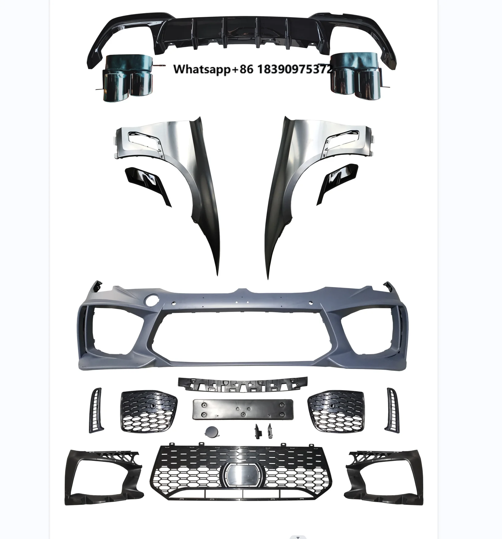 Full Body Kit for G20 G28 M8 Look for Front Bumper Fender Diffuser Exhaust Pipe for Classic Auto Parts