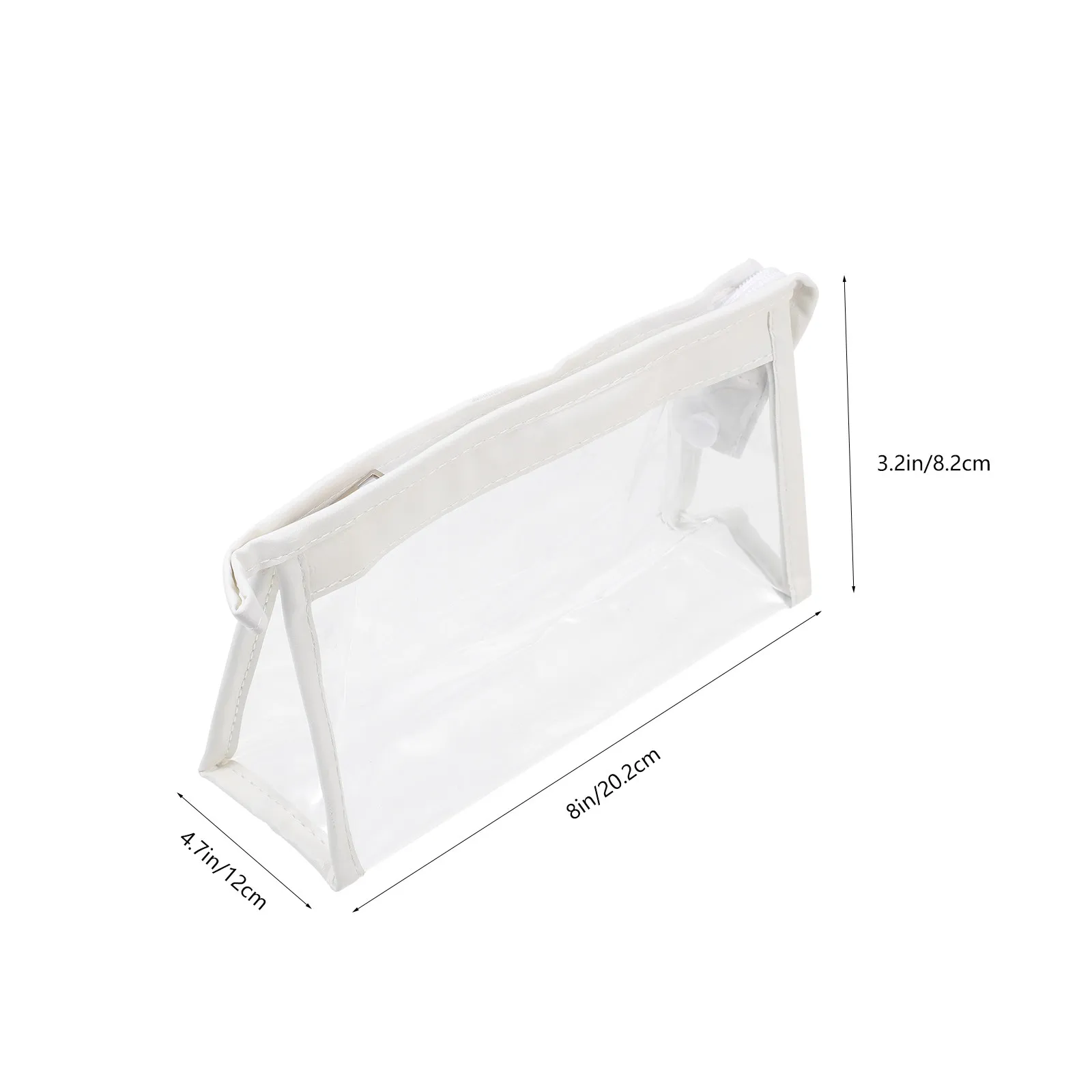2Pcs Exquisite Workmanship Transparent Pencil Bag Large Capacity Stationery Container Zipper Smooth Closure Pen Organizer Office