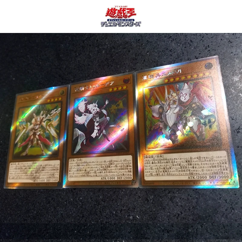 3 Stks/set Diy Yu-Gi-Oh! Bronzing Flash Kaart Anime Personages Zwarte Goochelaar Meisje Verzamelkaart Cartoon Speelgoed Kerstcadeau