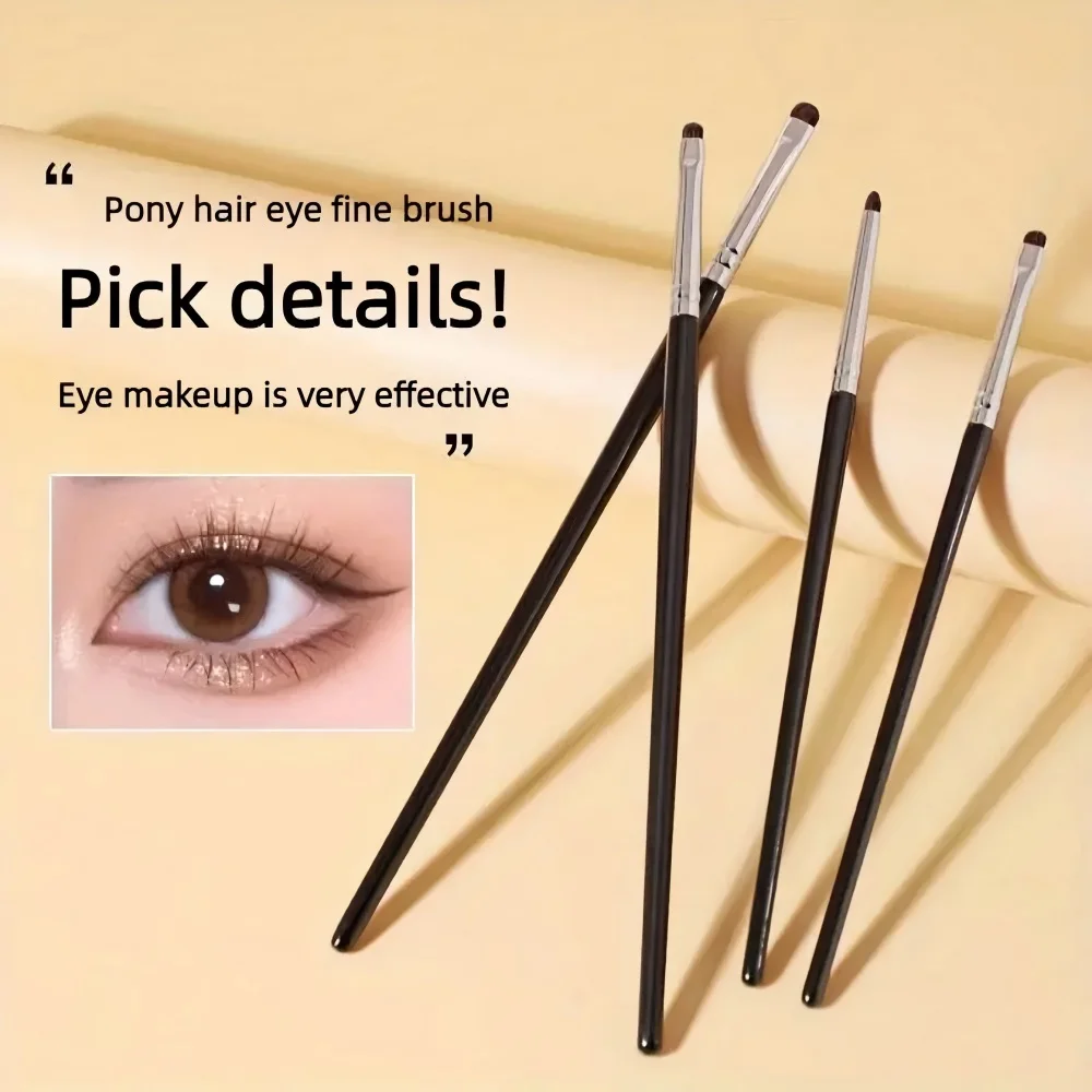 アイメイクアップ4点セット、柔らかい合成ブラシ、アイシャドウブラシ、リンクルブラシ、オブリークを含むミックスやディテールに適しています。