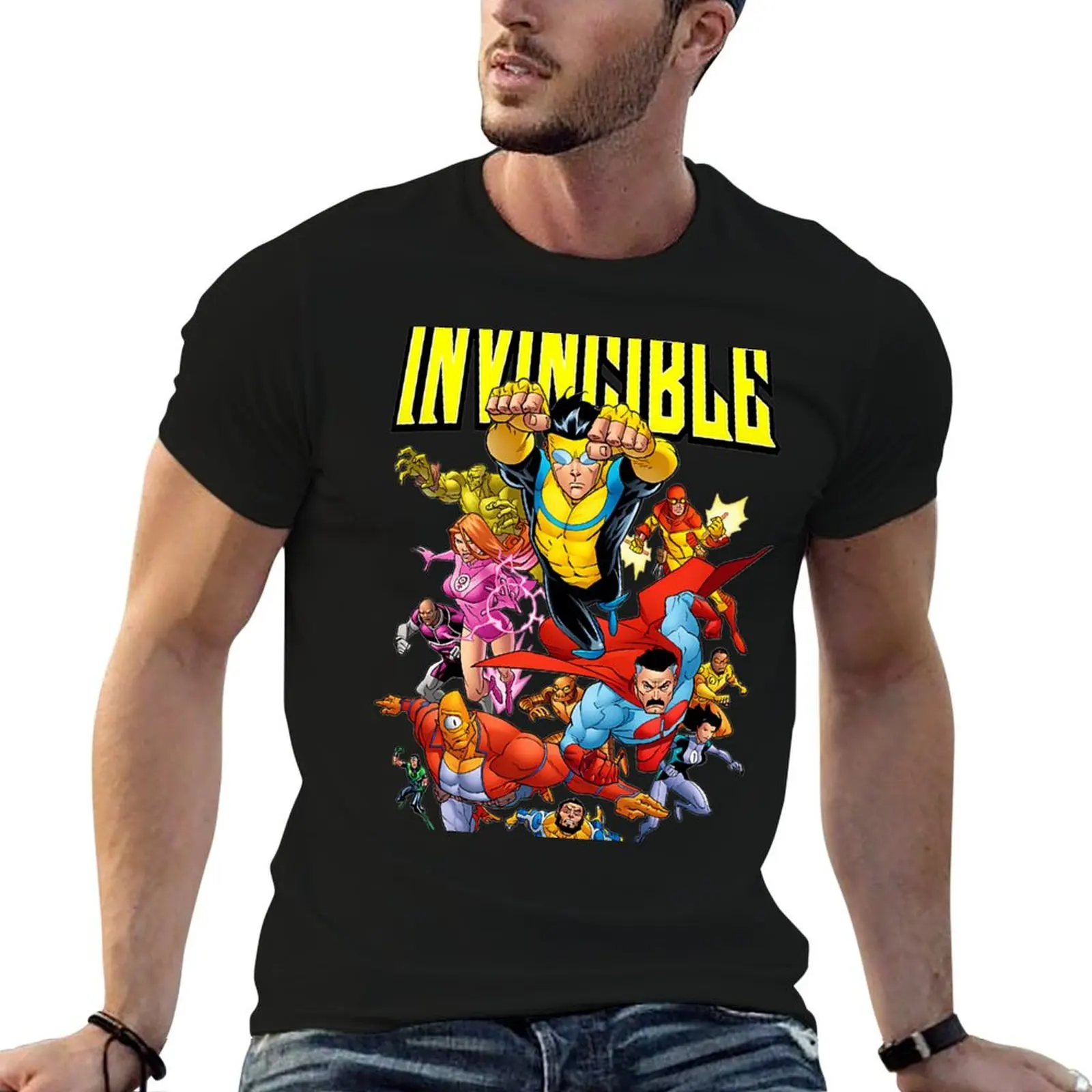 

men invincible Invincible t man t cotton shirt graphic 100% T-Shirt cartoon shirt