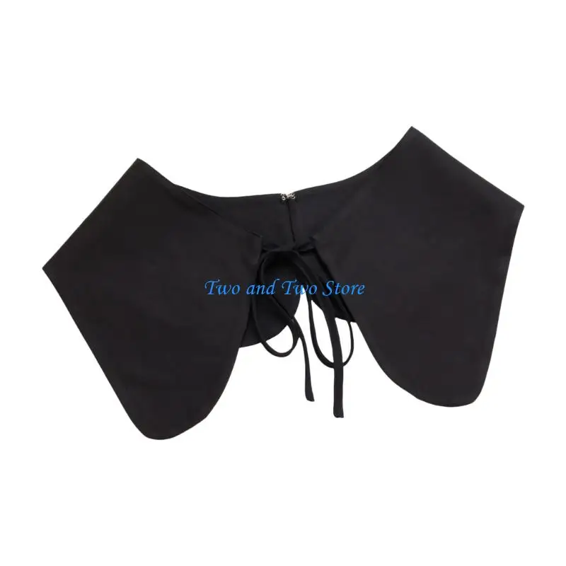 Picture 4: HX6F Black False Collar Decorative Large Lapel with Tie Women’s Clothing Accent