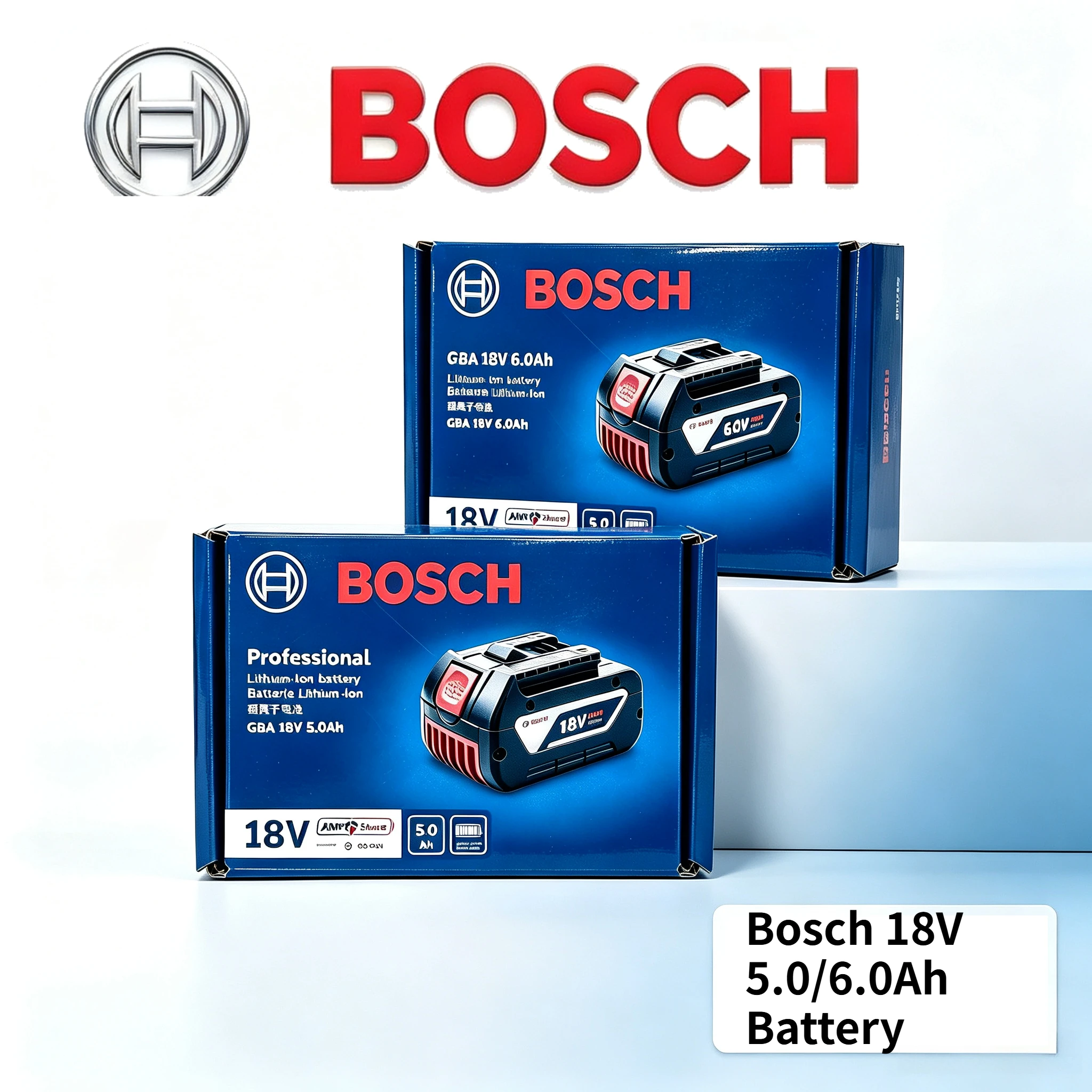 New Original BOSCH 18V 5.0/6.0Ah Battery GBA18V Fast Charging Stable Output Power Cell Fit All Bosch 18V Cordless Tools Battery