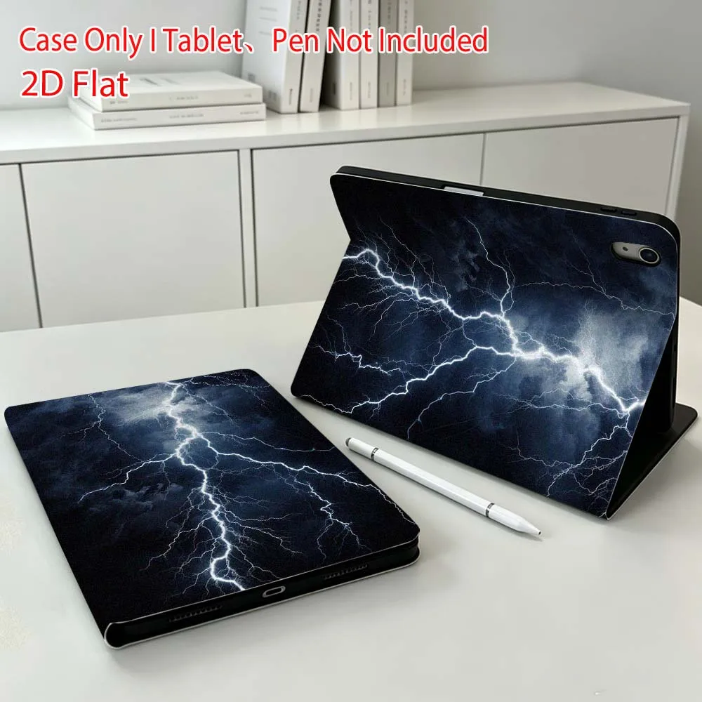 Black lightning pattern For Apple iPad Pro Mini A16 A17 A14 4 5 6 7 6th 12th 9Gen 12.9 11 13 M4 inch Tablet Case Soft