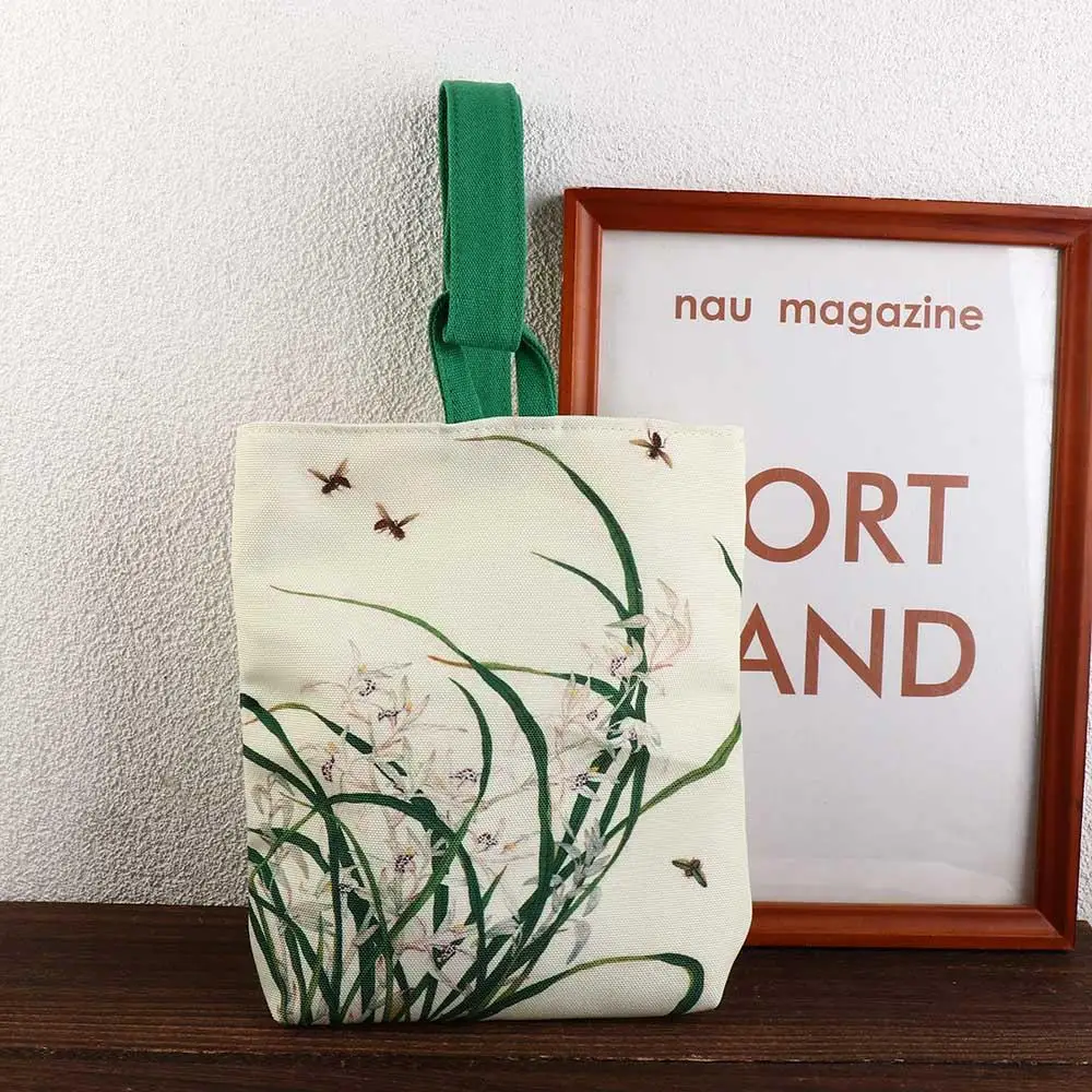 

Floral Korean Canvas Bucket Bag Bird Large Capacity Flower Print Tote Bag Storage Bag Letter Cartoon Animal Handbag Shopping