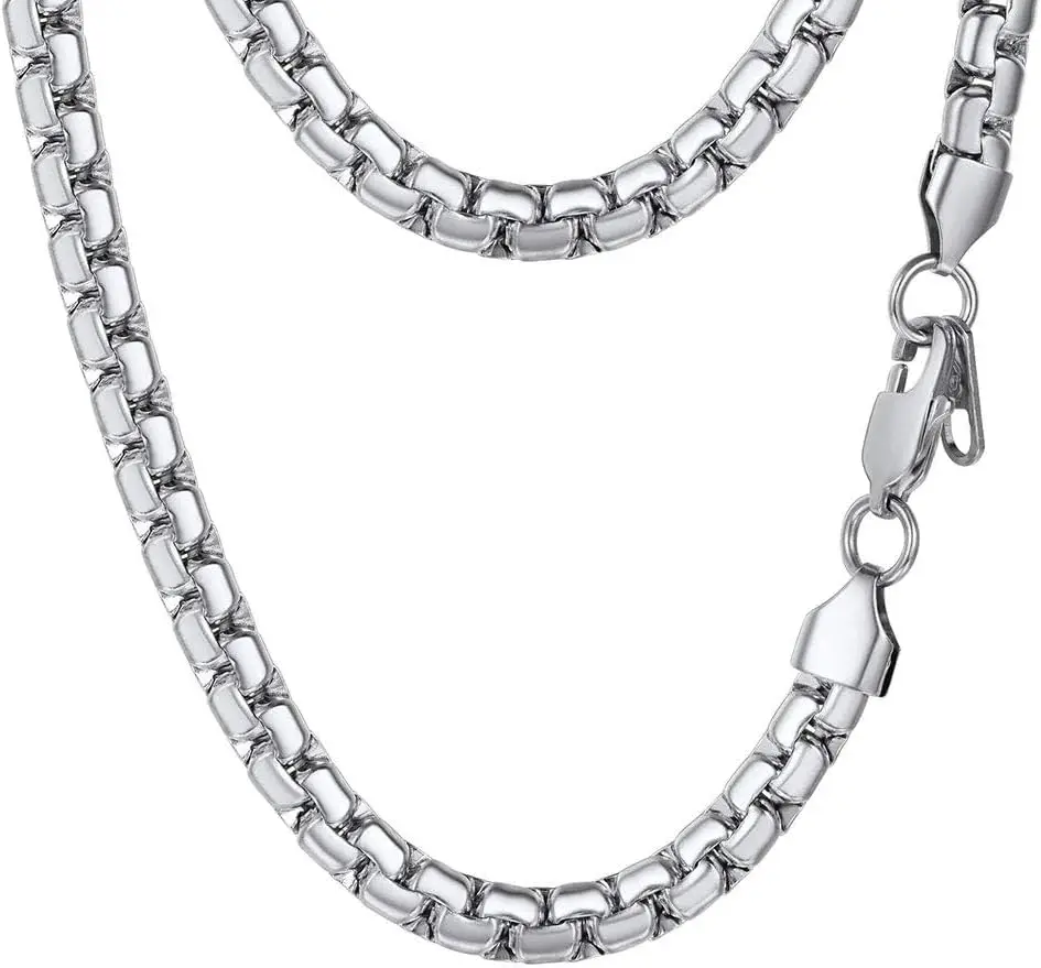 

Стильное мужское ожерелье Prosteel из нержавеющей стали с плоской цепочкой-бокс, серебристого/золотистого/черного цвета, гипоаллергенное украшение, 14-30 дюймов
