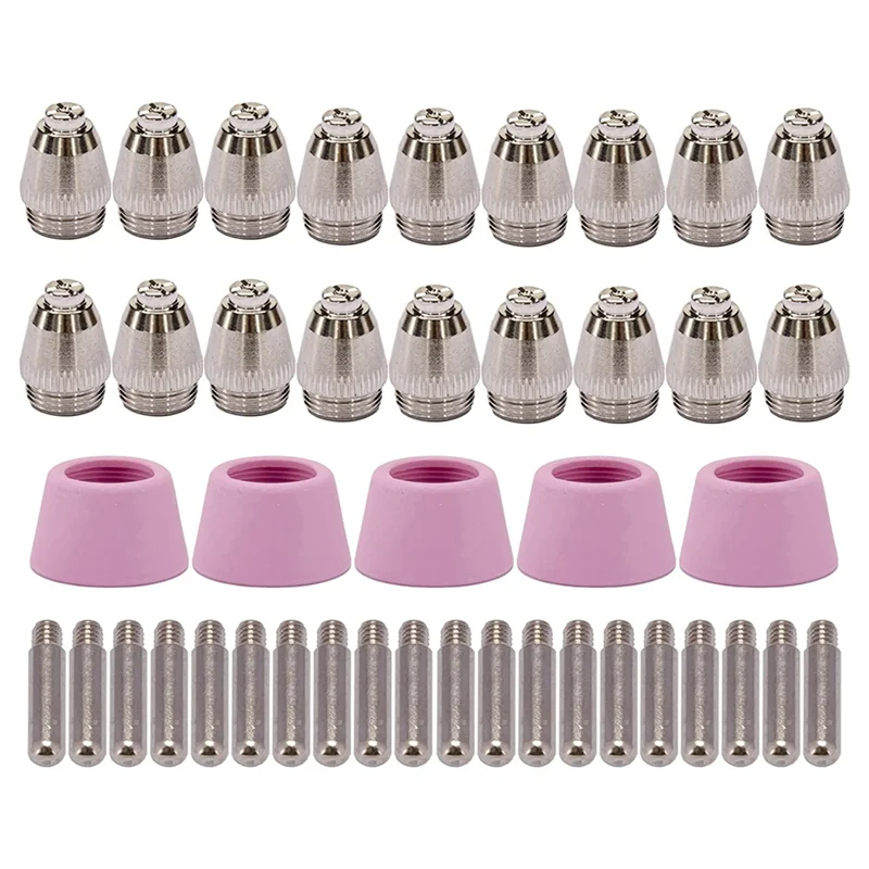 

45PK Plasma Cutter Torch Consumables Electrode Nozzles Cups Kit for AG-60 SG-55 WSD-60 Fit CUT-60 LGK-60 Plasma Cutter