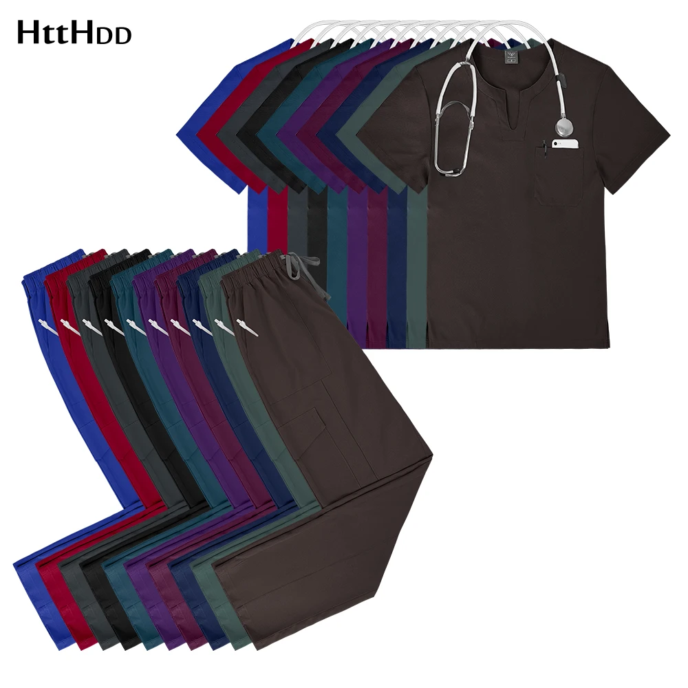 

Scrubs Medical Uniforms Women Solid Color Nursing Scrubs Elastic Quick Drying Work Uniform Pet Grooming Clinic Clinical Uniforms